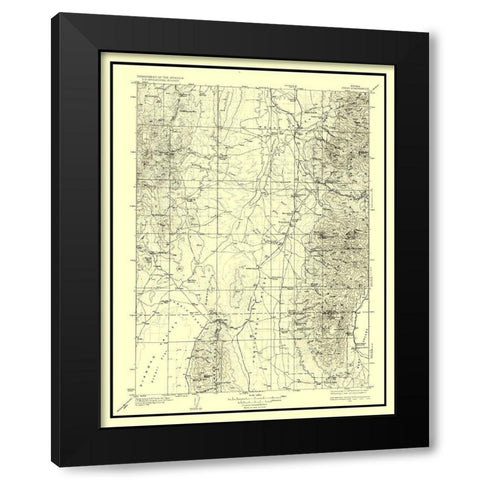 Jiggs Nevada Quad - USGS 1935 Black Modern Wood Framed Art Print with Double Matting by USGS