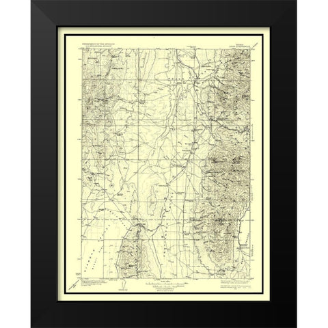 Jiggs Nevada Quad - USGS 1935 Black Modern Wood Framed Art Print by USGS