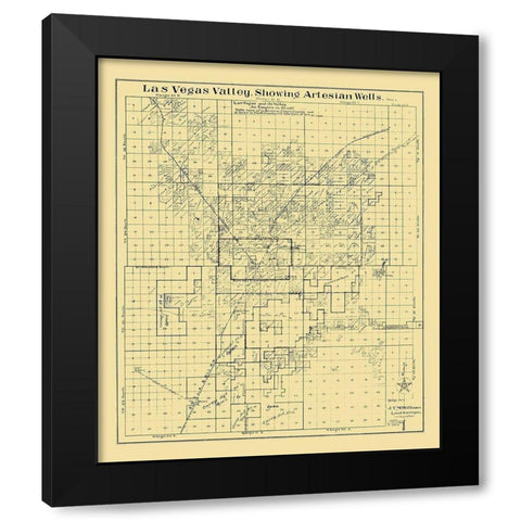 Las Vegas Valley Nevada Landowner - McWilliams Black Modern Wood Framed Art Print with Double Matting by McWilliams