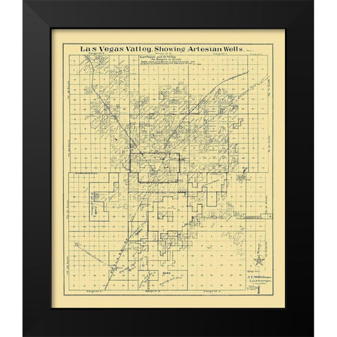 Las Vegas Valley Nevada Landowner - McWilliams Black Modern Wood Framed Art Print by McWilliams