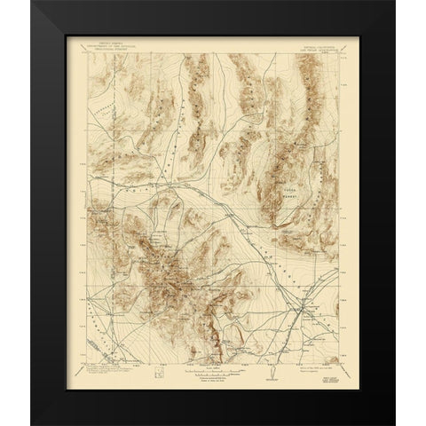 Las Vegas Nevada Quad - USGS 1908 Black Modern Wood Framed Art Print by USGS