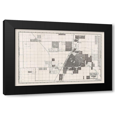 Las Vegas Nevada Landowner - Pioneer Title 1946 Black Modern Wood Framed Art Print with Double Matting by Pioneer Title