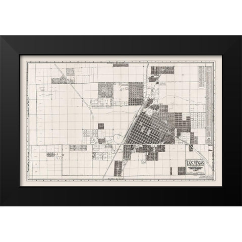 Las Vegas Nevada Landowner - Pioneer Title 1946 Black Modern Wood Framed Art Print by Pioneer Title