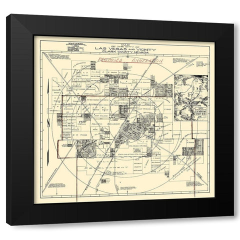 Las Vegas Nevada Landowner - Las Vegas Airport Black Modern Wood Framed Art Print with Double Matting by Las Vegas Airport