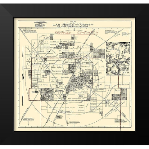 Las Vegas Nevada Landowner - Las Vegas Airport Black Modern Wood Framed Art Print by Las Vegas Airport