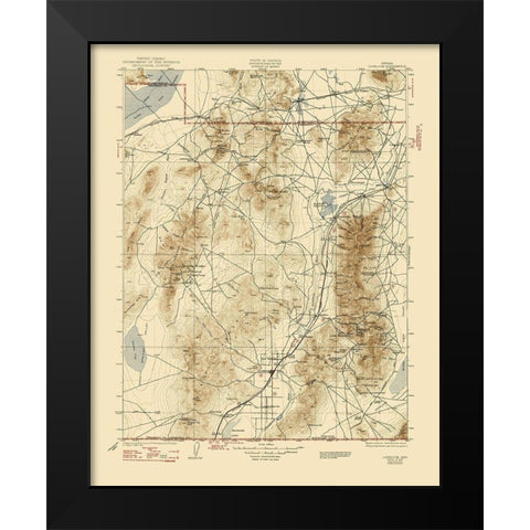 Lovelock Nevada Quad - USGS 1935 Black Modern Wood Framed Art Print by USGS