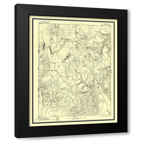 Long Valley Nevada Sheet - USGS 1894 Black Modern Wood Framed Art Print with Double Matting by USGS