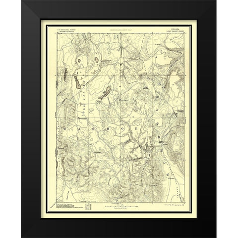 Long Valley Nevada Sheet - USGS 1894 Black Modern Wood Framed Art Print by USGS