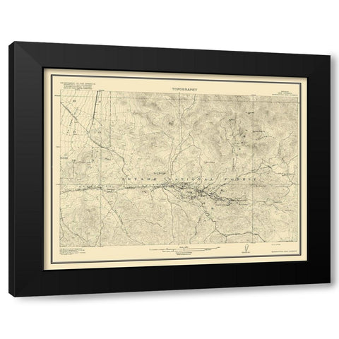 Manhattan Vicinity Nevada - USGS 1916 Black Modern Wood Framed Art Print by USGS