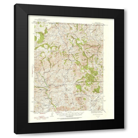 Mountain City Nevada Idaho Quad - USGS 1936 Black Modern Wood Framed Art Print by USGS
