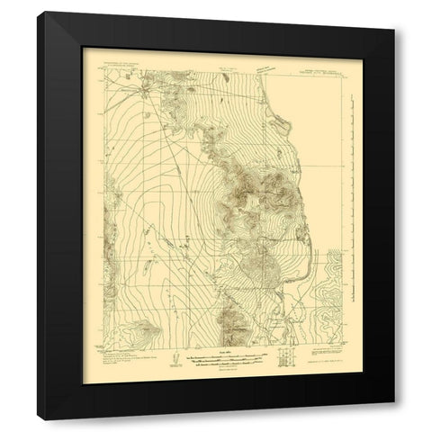 Mohave City Nevada California Arizona Quad Black Modern Wood Framed Art Print with Double Matting by USGS