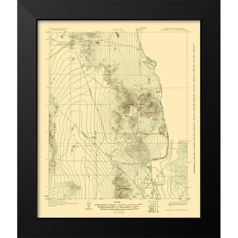 Mohave City Nevada California Arizona Quad Black Modern Wood Framed Art Print by USGS