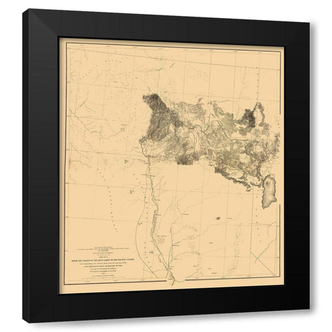 Mud Lakes Nevada California Geographical Black Modern Wood Framed Art Print by Davis