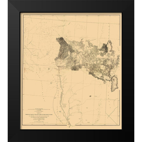 Mud Lakes Nevada California Geographical Black Modern Wood Framed Art Print by Davis