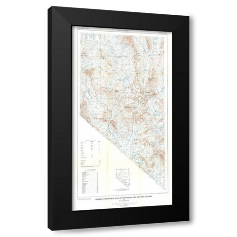 Southern Nye County Minerals NV Mines Black Modern Wood Framed Art Print with Double Matting by Cornwall
