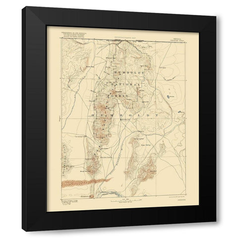 Paradise Nevada Sheet - USGS 1893 Black Modern Wood Framed Art Print with Double Matting by USGS