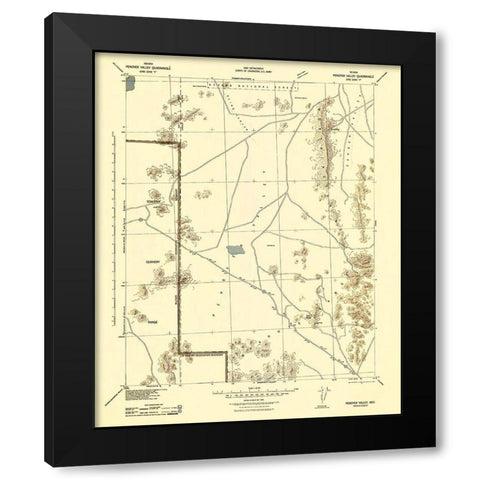 Penoyer Valley Nevada - US Army 1942 Black Modern Wood Framed Art Print with Double Matting by US Army