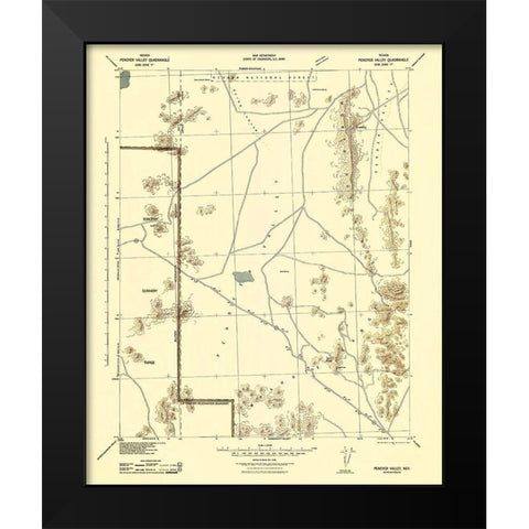 Penoyer Valley Nevada - US Army 1942 Black Modern Wood Framed Art Print by US Army
