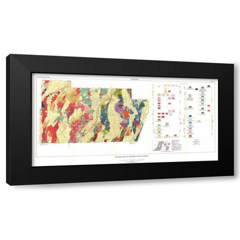 Pershing County Nevada Mines - USGS 1961 Black Modern Wood Framed Art Print by USGS
