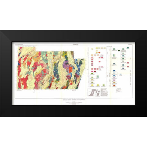 Pershing County Nevada Mines - USGS 1961 Black Modern Wood Framed Art Print by USGS