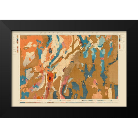 Nevada Plateau Nevada - King 1876 Black Modern Wood Framed Art Print by King