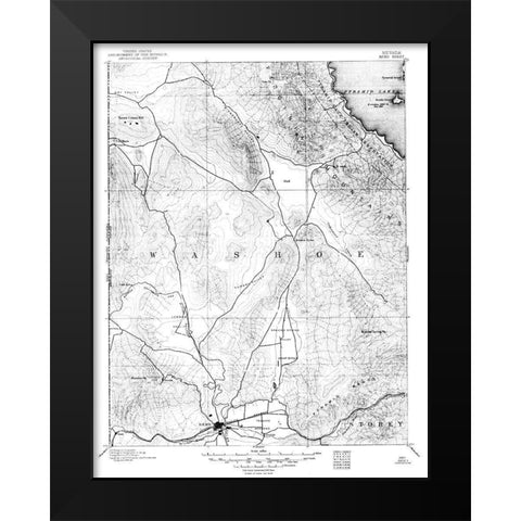 Reno Nevada Sheet - USGS 1889 Black Modern Wood Framed Art Print by USGS