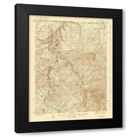 Rowland Nevada Idaho Quad - USGS 1940 Black Modern Wood Framed Art Print with Double Matting by USGS