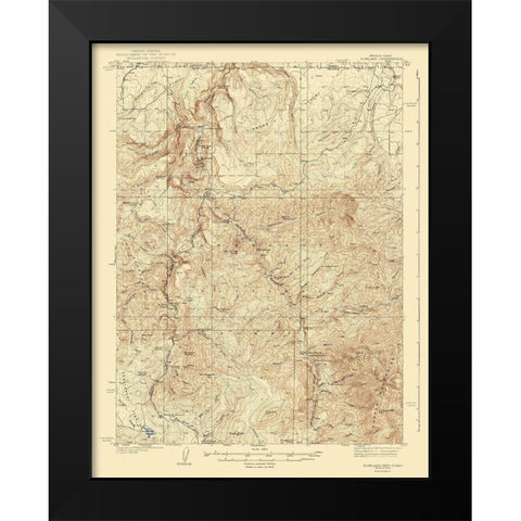 Rowland Nevada Idaho Quad - USGS 1940 Black Modern Wood Framed Art Print by USGS