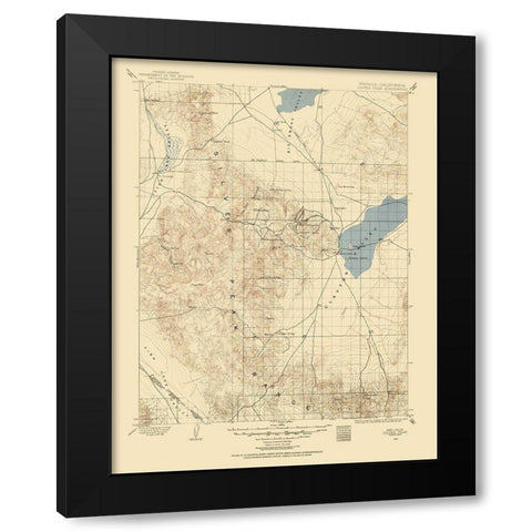 Silver Peak Nevada Quad - USGS 1900 Black Modern Wood Framed Art Print by USGS