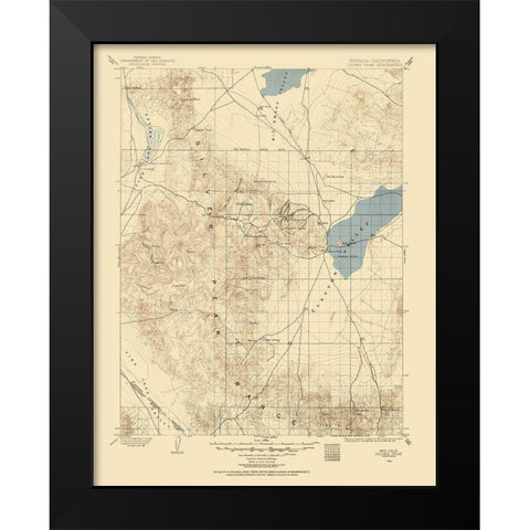 Silver Peak Nevada Quad - USGS 1900 Black Modern Wood Framed Art Print by USGS