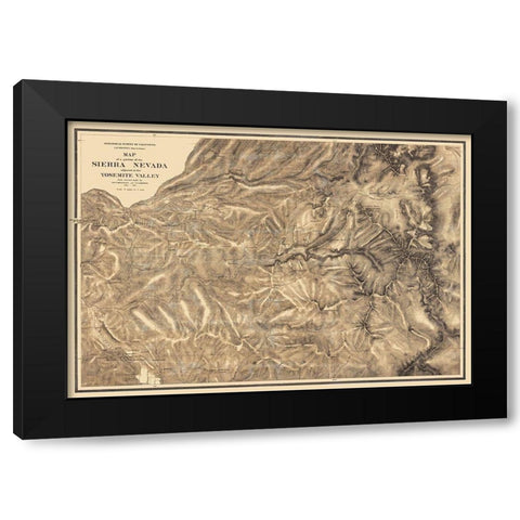 Part of Sierra Nevada California - Whitney 1867 Black Modern Wood Framed Art Print with Double Matting by Whitney
