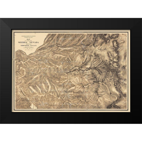 Part of Sierra Nevada California - Whitney 1867 Black Modern Wood Framed Art Print by Whitney