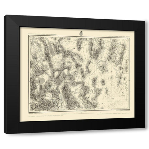 Southern Nevada California Geographical Sheet Black Modern Wood Framed Art Print with Double Matting by US Army