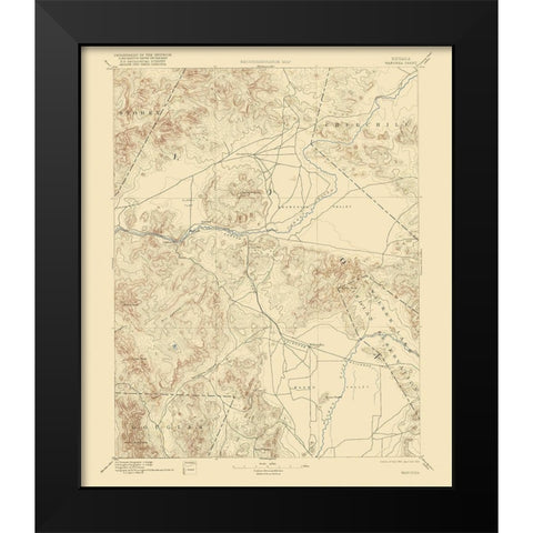 Wabuska Nevada Sheet - USGS 1894 Black Modern Wood Framed Art Print by USGS