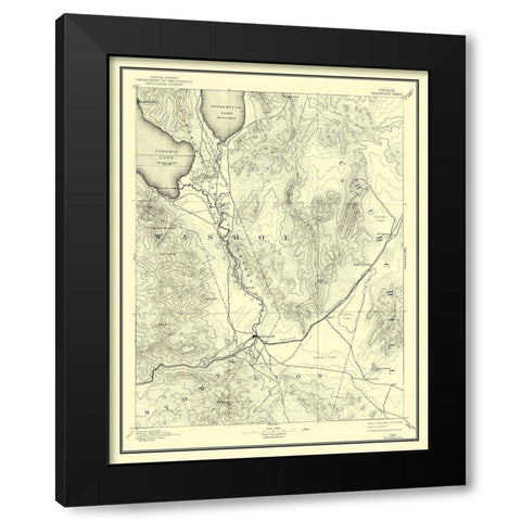 Wadsworth Nevada Sheet - USGS 1894 Black Modern Wood Framed Art Print with Double Matting by USGS