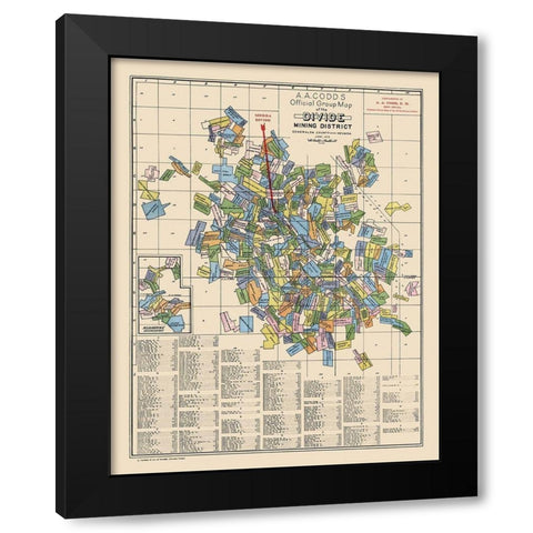 Divide Mining District Landowner Nevada - Codd Black Modern Wood Framed Art Print by Codd