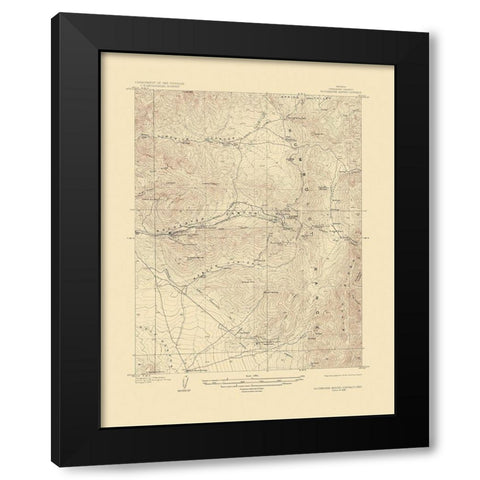 Rochester Mining Nevada - USGS 1928 Black Modern Wood Framed Art Print with Double Matting by USGS