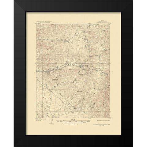 Rochester Mining Nevada - USGS 1928 Black Modern Wood Framed Art Print by USGS