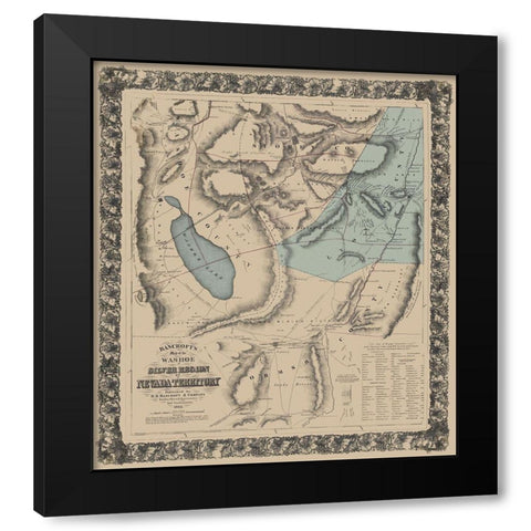 Washoe Silver Region Nevada - Bancroft 1862 Black Modern Wood Framed Art Print with Double Matting by Bancroft