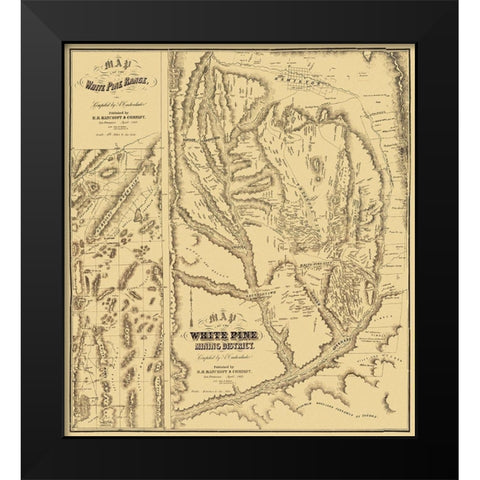 White Pine Range Mining Landowner NV Black Modern Wood Framed Art Print by Bancroft