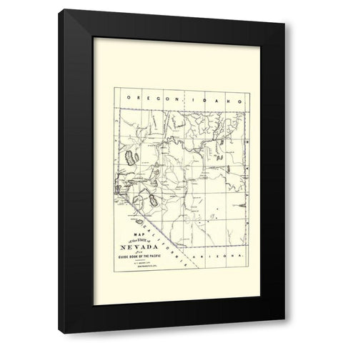 Nevada - Brown 1865 Black Modern Wood Framed Art Print with Double Matting by Brown