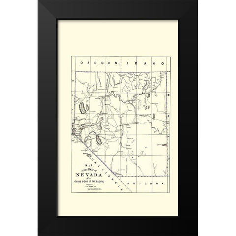 Nevada - Brown 1865 Black Modern Wood Framed Art Print by Brown