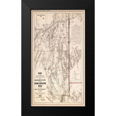 Nevada Southern Nevada - Hamel 1869 Black Modern Wood Framed Art Print by Hamel