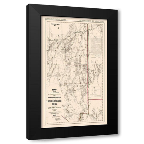 Nevada - Wheeler 1869  Black Modern Wood Framed Art Print by Wheeler