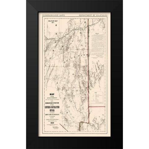 Nevada - Wheeler 1869  Black Modern Wood Framed Art Print by Wheeler