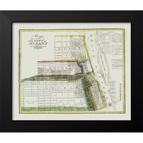 Albany New York - Merchant 1828 Black Modern Wood Framed Art Print by Merchant