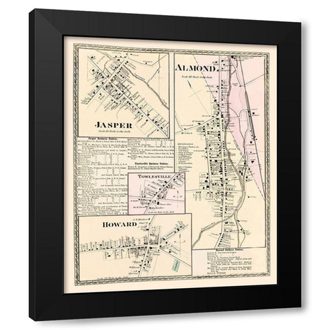 Jasper, Almond, Townsville, Howard New York Black Modern Wood Framed Art Print with Double Matting by Beers