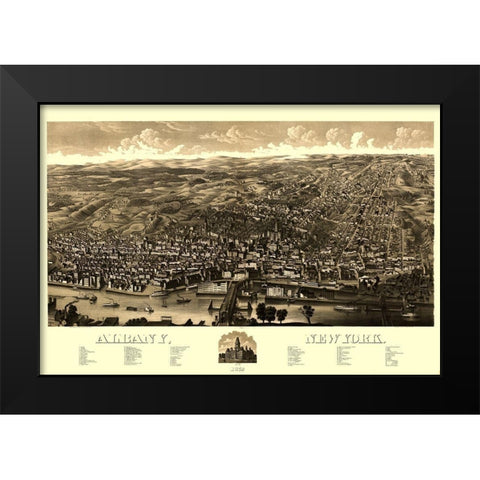 Albany New York -1879 Black Modern Wood Framed Art Print by Unknown
