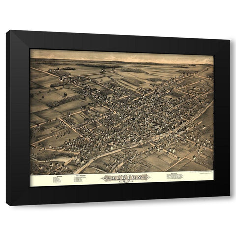 Albion New York - Rowley 1880  Black Modern Wood Framed Art Print with Double Matting by Rowley