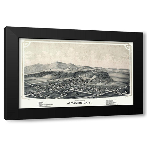Altamont New York - Burleigh 1889  Black Modern Wood Framed Art Print by Burleigh